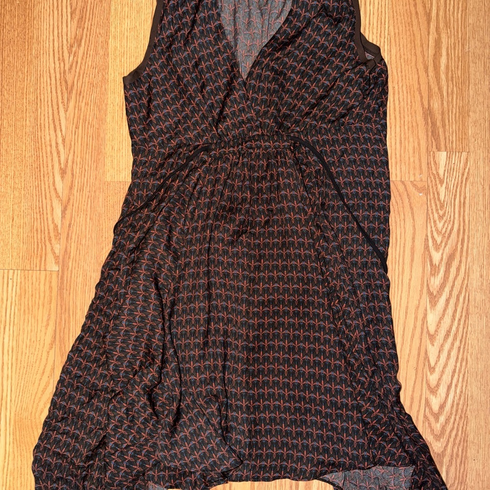 Simply Vera Vera Wang Black Dress with Rust Geometric Motif
